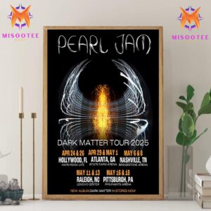 Pearl Jam Announces Dark Matter Tour 2025 Featuring Concerts Across Major US Cities Wall Decor Canvas Poster