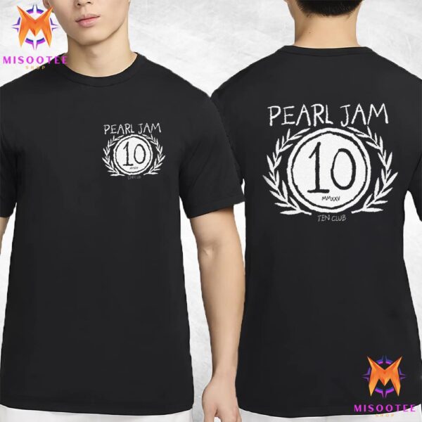 Pearl Jam Ten Club Anniversary Iconic Design Two Sides Unisex T-Shirt