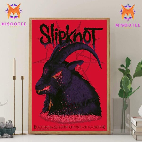 Slipknot Concert At Utilita Arena Birmingham UK On December 18th 2024 Wall Decor Canvas Poster