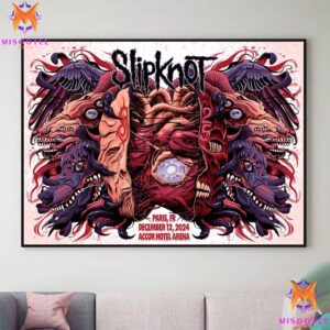 Slipknot Tour At Accor Hotel Arena Paris France On December 12th 2024 Wall Decor Canvas Poster