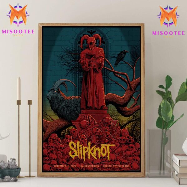 Slipknot Tour At Hallenstadion Zurich Switzerland On December 11th 2024 Wall Decor Canvas Poster