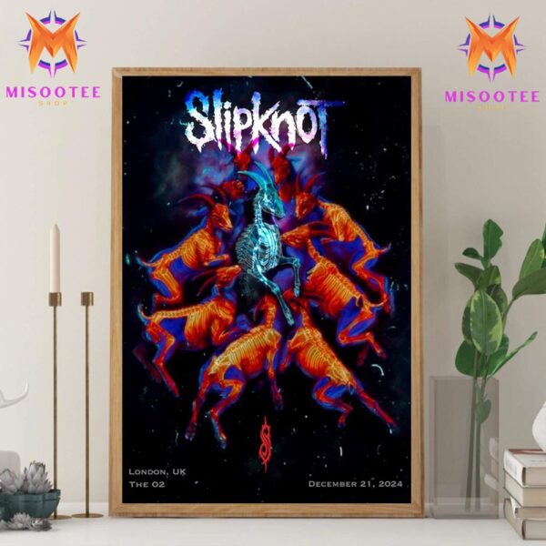 Slipknot Tour At The O2 London UK Night 2 On December 21st 2024 Wall Decor Canvas Poster