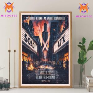 System Of A Down x Avenged Sevenfold Event At Soldier Chicago On August 31st 2025 Wall Decor Canvas Poster