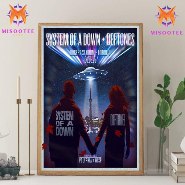 System Of A Down x Deftones With Special Guest Polyphia And Wisp Event At Rogers Stadium Toronto On September 3rd 2025 Wall Decor Canvas Poster