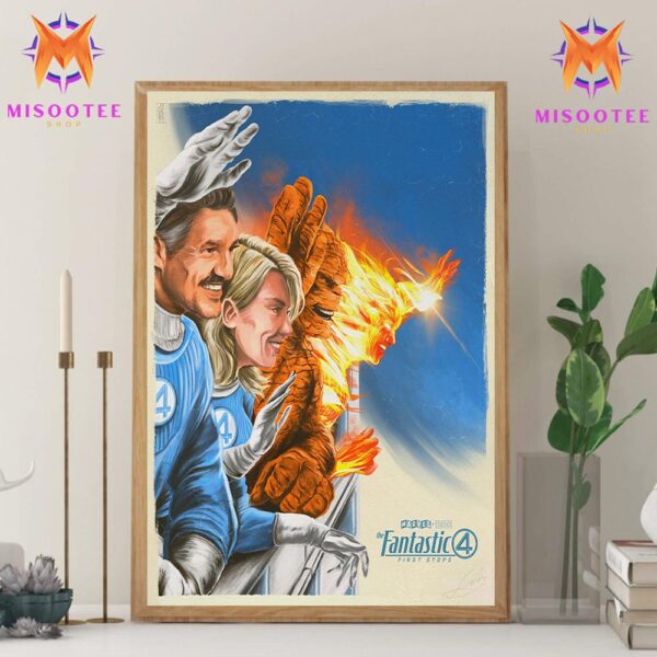 The Fantastics 4 First Steps Poster Art Of Marvel Studios In Theaters On July 25th 2025 Wall Decor Canvas Poster