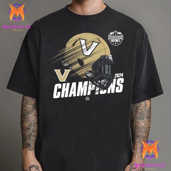 Vanderbilt Commodores Football Team Is The 2024 Birmingham Bowl Champion Logo Helmet Unisex T-Shirt