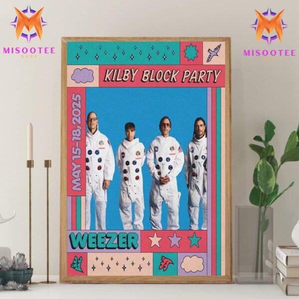 Weezer Kilby Block Party In Salt Lake City UT From May 15th To 18th 2025 Wall Decor Canvas Poster