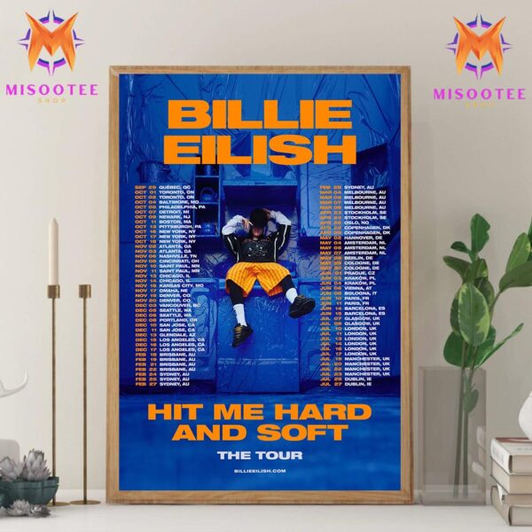 Billie Eilish Hit Me Hard And Soft World Tour 2024 2025 Wall Decor Canvas Poster