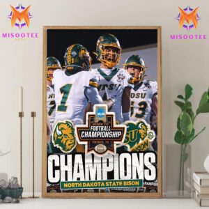 North Dakota State Bison Celebrate Their Victory As The 2024 NCAA Division I Football National Champions Wall Decor Canvas Poster