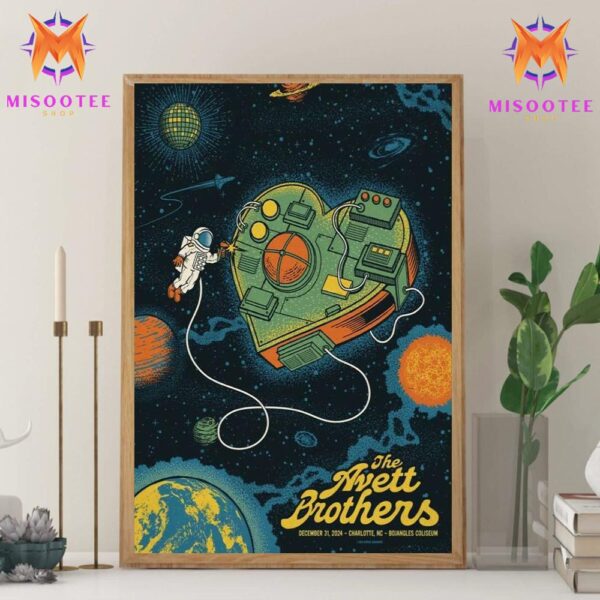 The Avett Brothers Concert At Bojangles Coliseum Charlotte NC On December 31st 2024 Wall Decor Canvas Poster