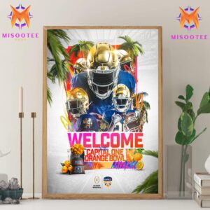 Welcome Notre Dame Fighting Irish Football To The Capital One Orange Bowl Wall Decor Canvas Poster